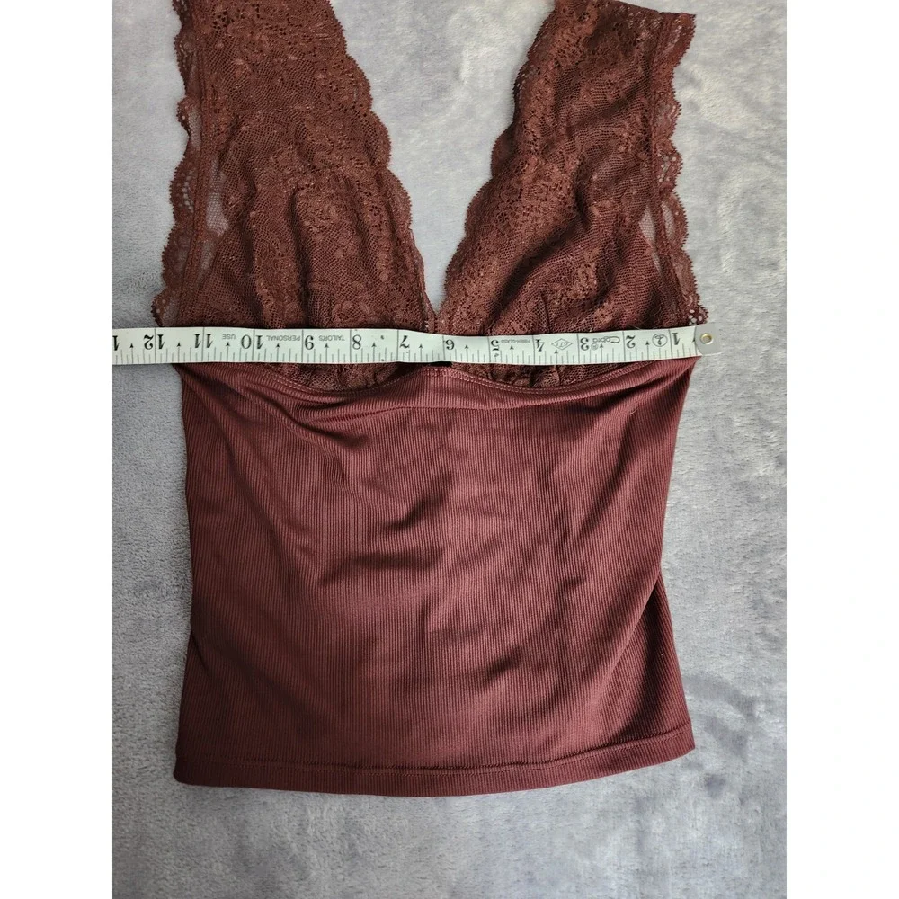 New $58 Free People Intimately Power Play Cami Brown XS Cocoa Tank Top NWT